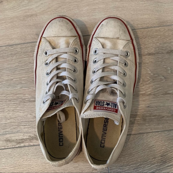 White Converse Mens 6/Womens 8 - Picture 3 of 5